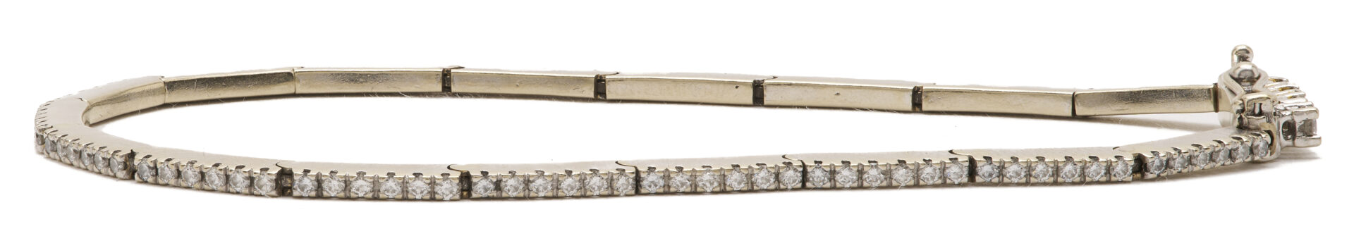 Lot 808: 18K Gold & Diamond Line Bracelet