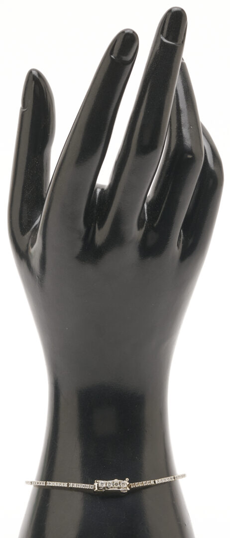 Lot 808: 18K Gold & Diamond Line Bracelet