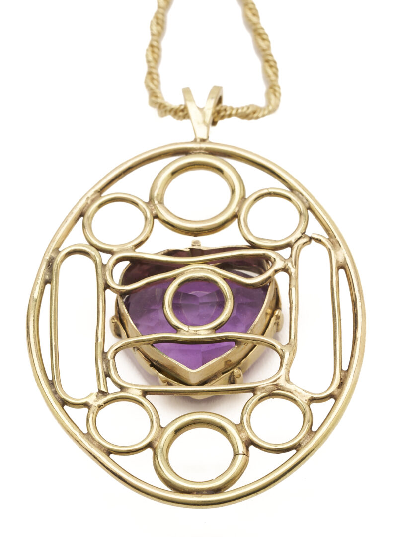 Lot 809: 14K Gold & Amethyst Necklace