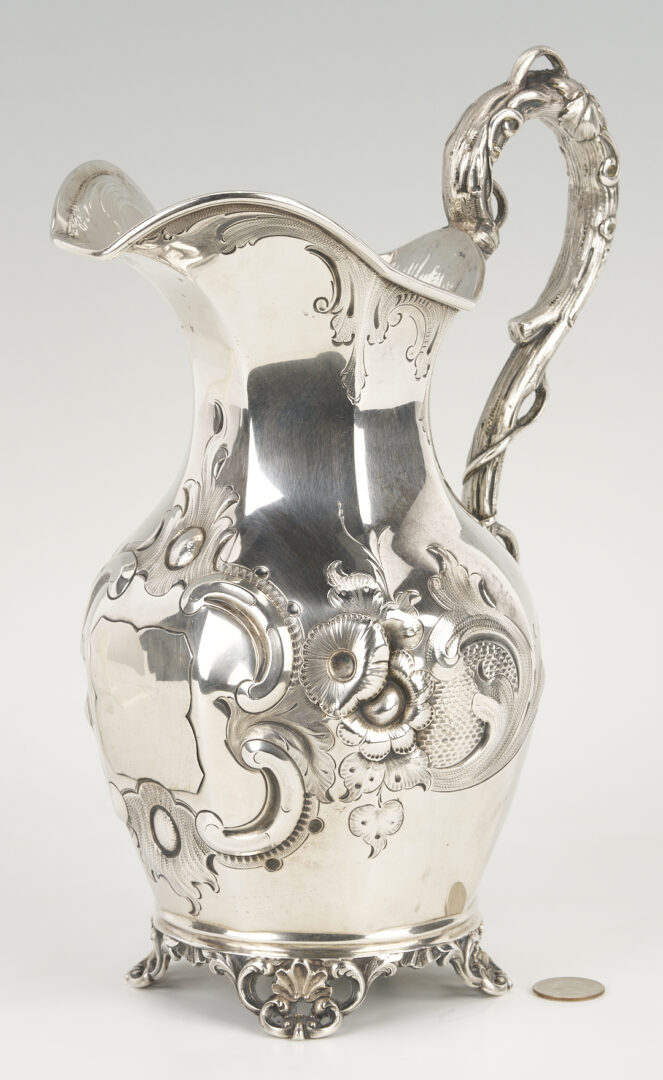 Lot 80: St. Louis, MO Coin Silver Water Pitcher, E. Mead