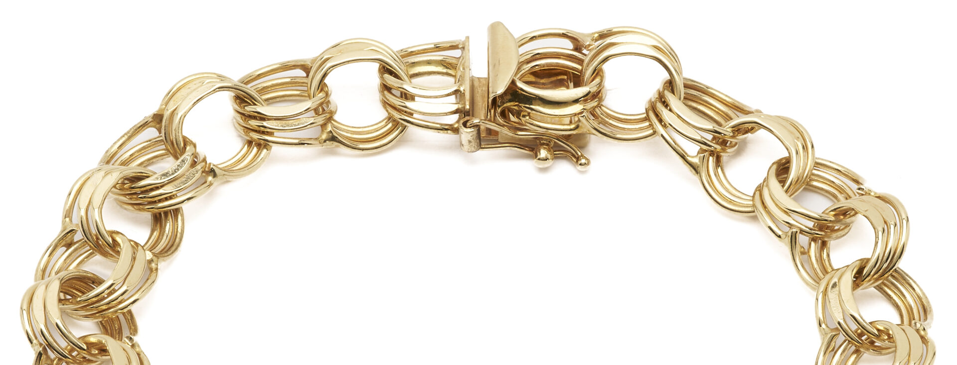 Lot 816: 14K Gold Double Link Charm Bracelet