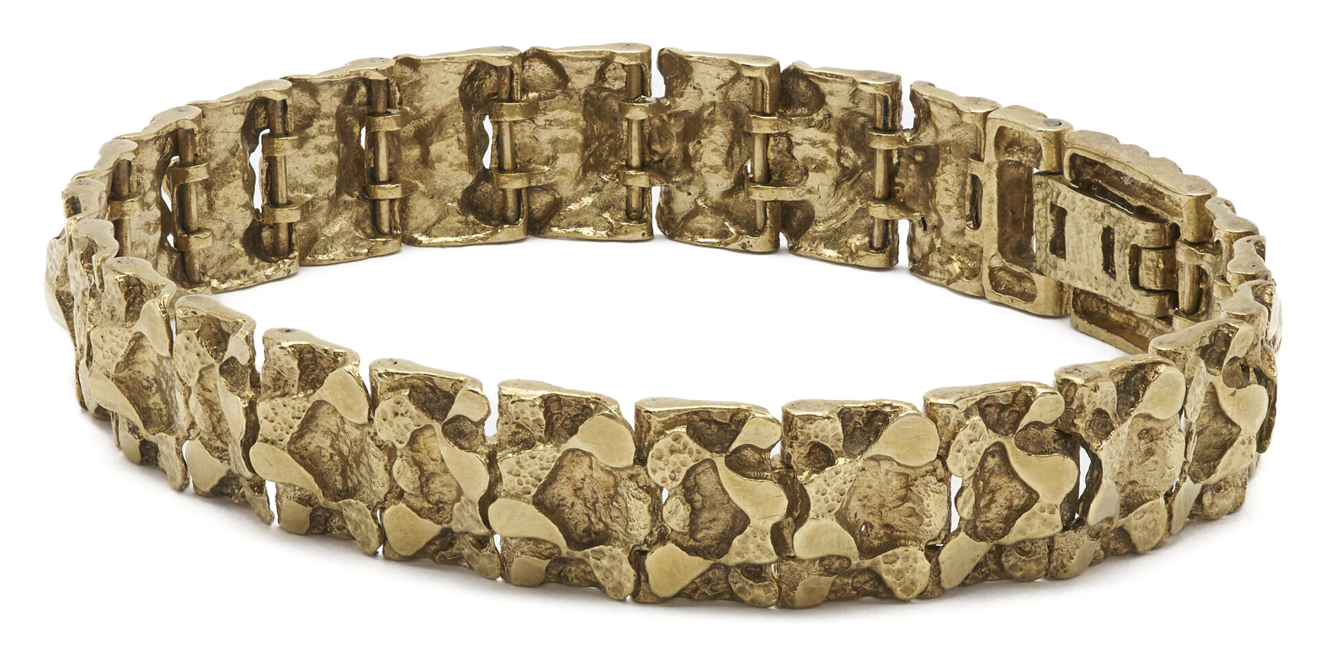 Lot 817: 10K Gold Nugget Bracelet