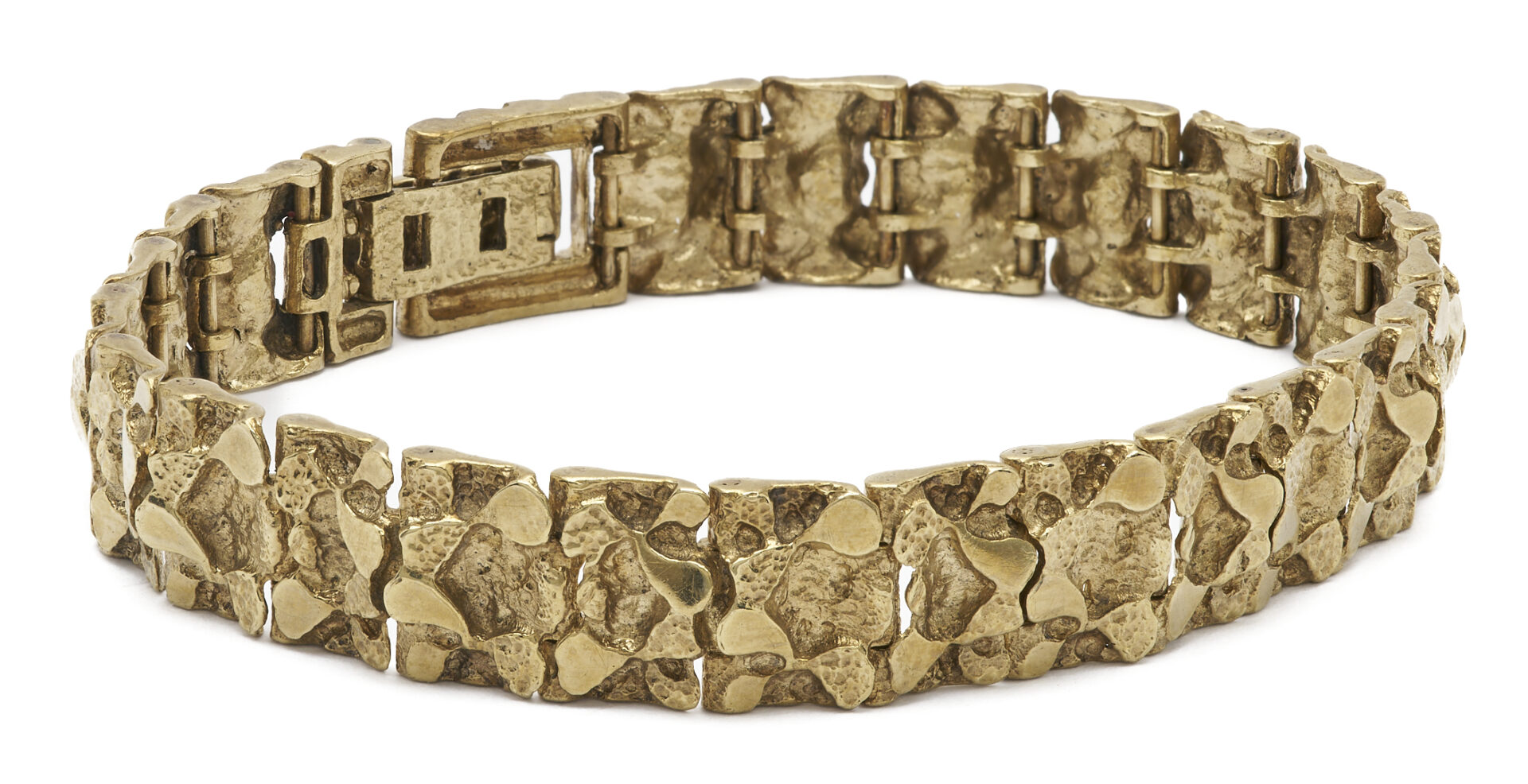 Lot 817: 10K Gold Nugget Bracelet