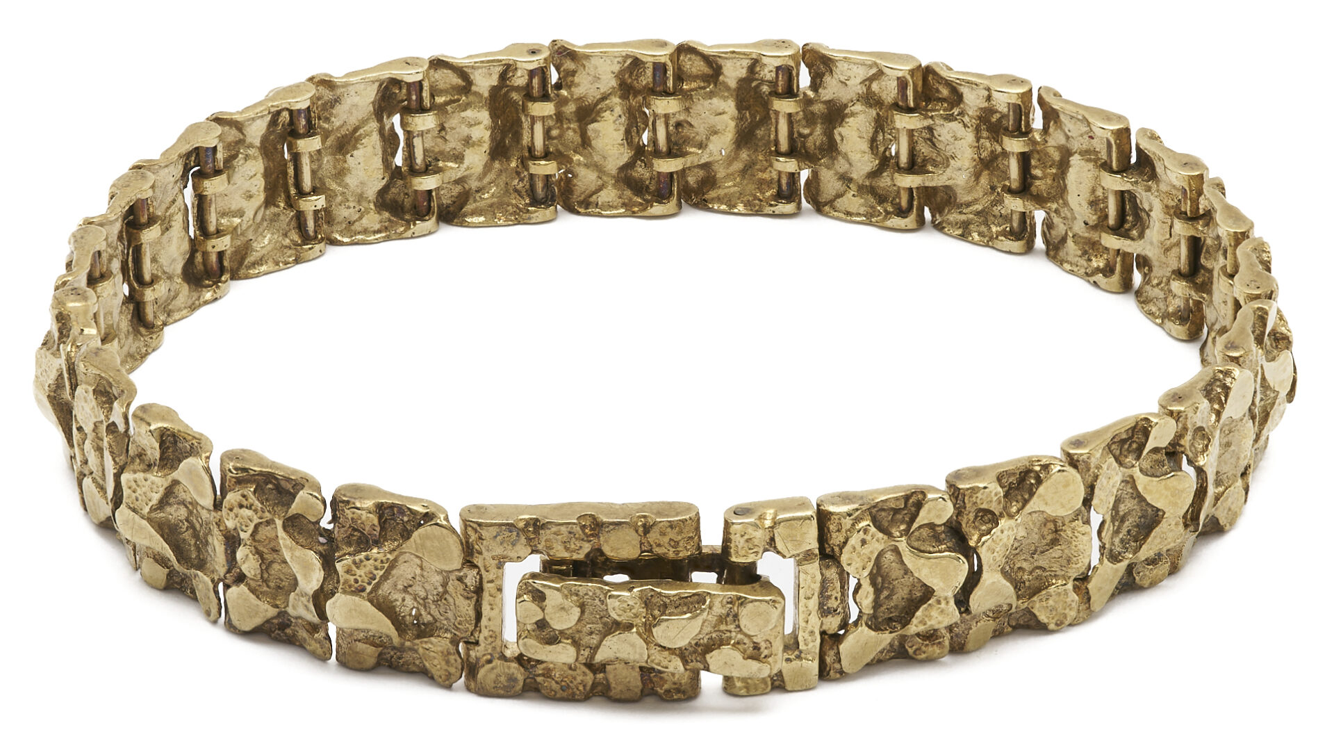 Lot 817: 10K Gold Nugget Bracelet