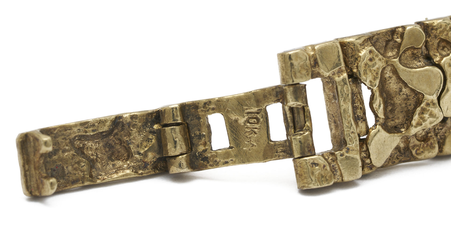 Lot 817: 10K Gold Nugget Bracelet