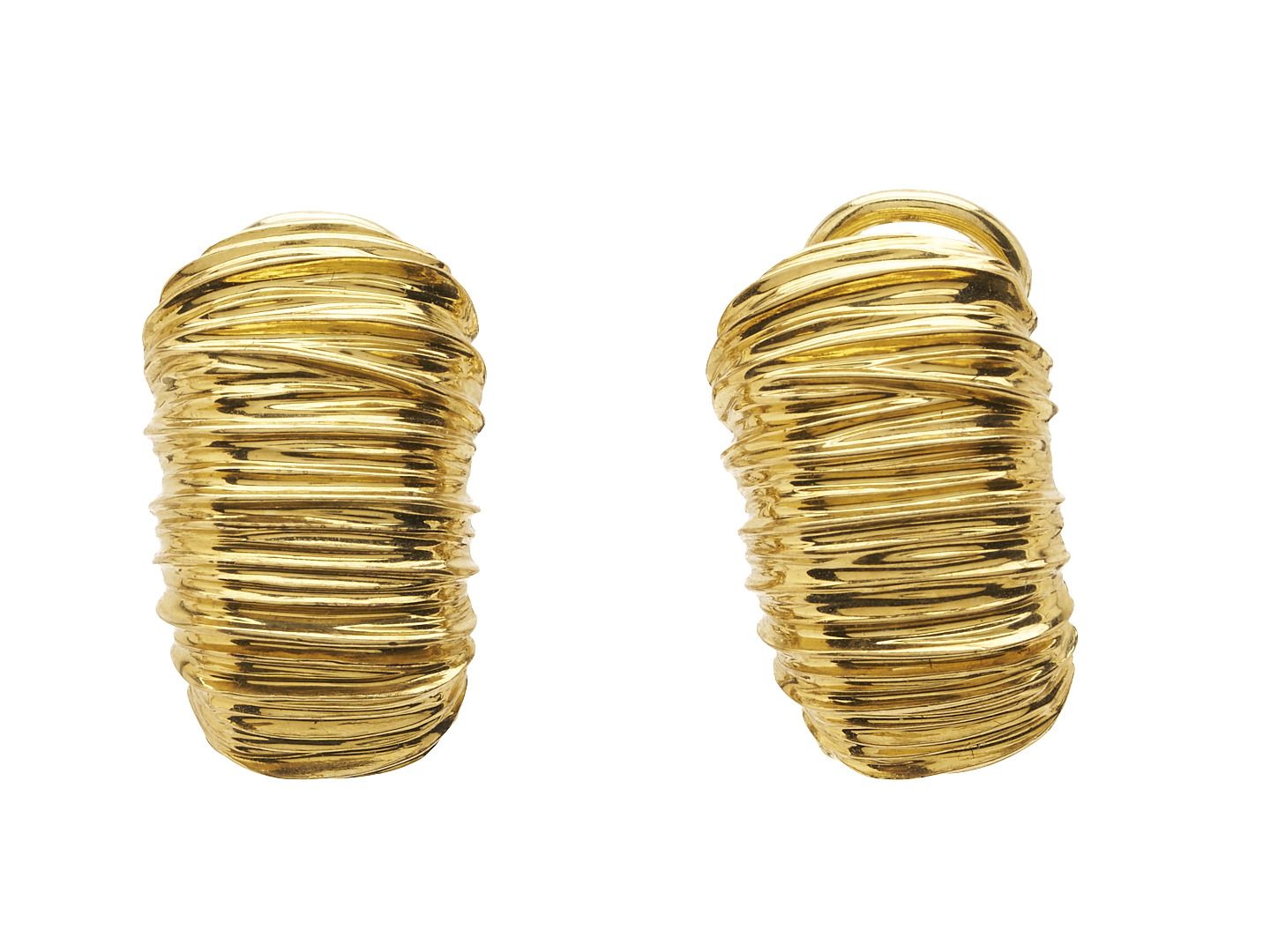 Lot 821: 18K Yellow Gold Earrings