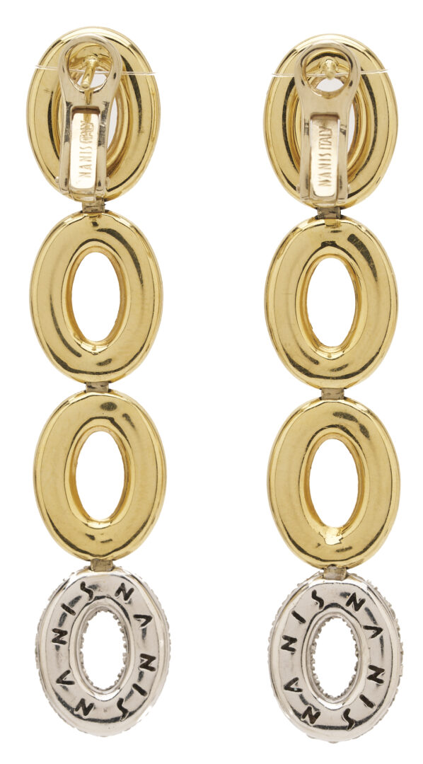 Lot 826: 18K Gold & Diamond Drop Earrings