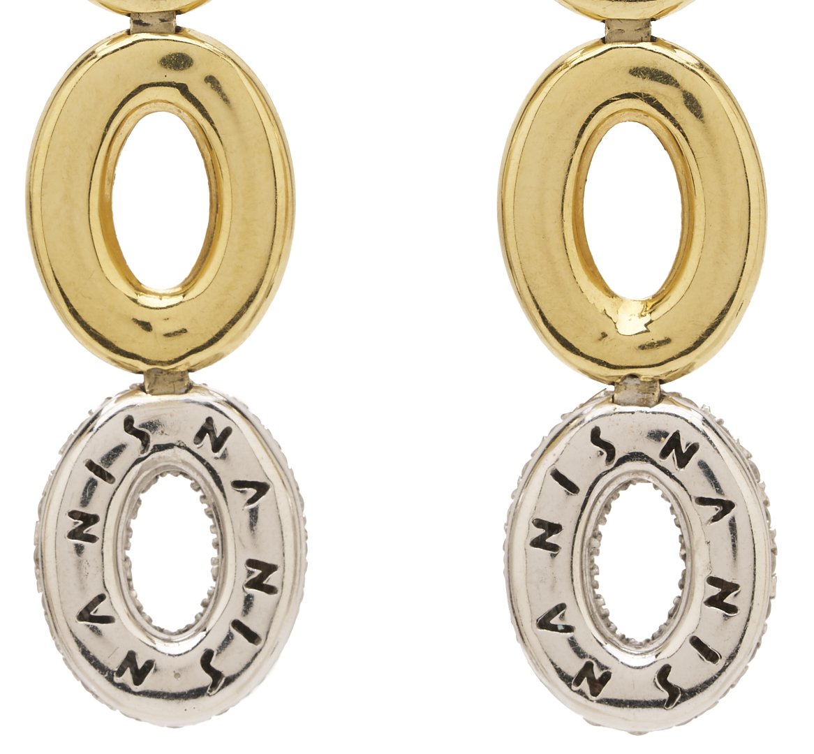 Lot 826: 18K Gold & Diamond Drop Earrings