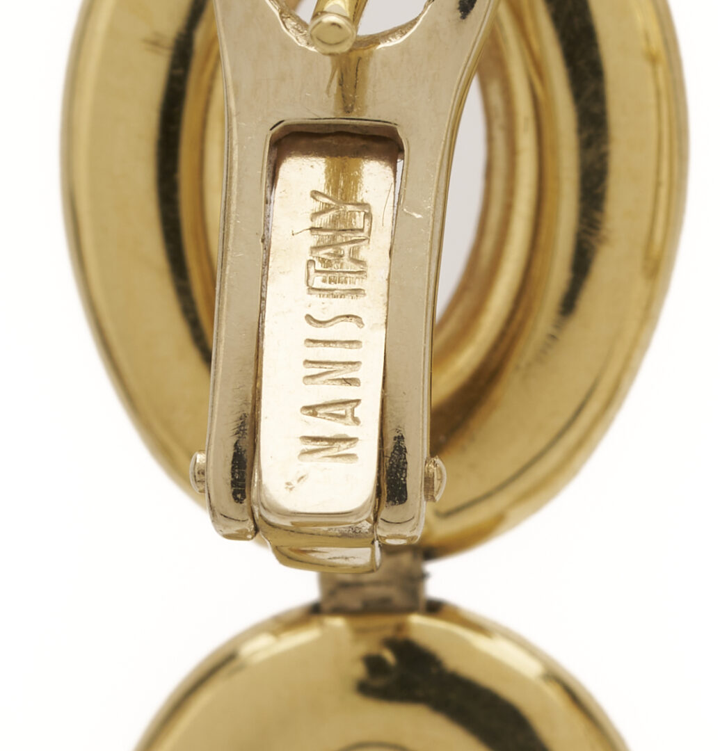 Lot 826: 18K Gold & Diamond Drop Earrings