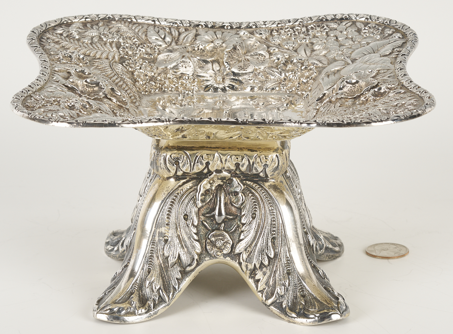 Lot 82: S. Kirk & Son Repousse Silver Tazza, c. 1860