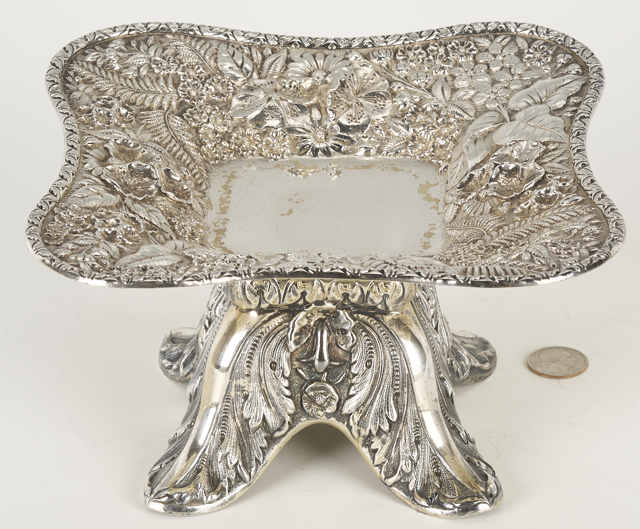 Lot 82: S. Kirk & Son Repousse Silver Tazza, c. 1860