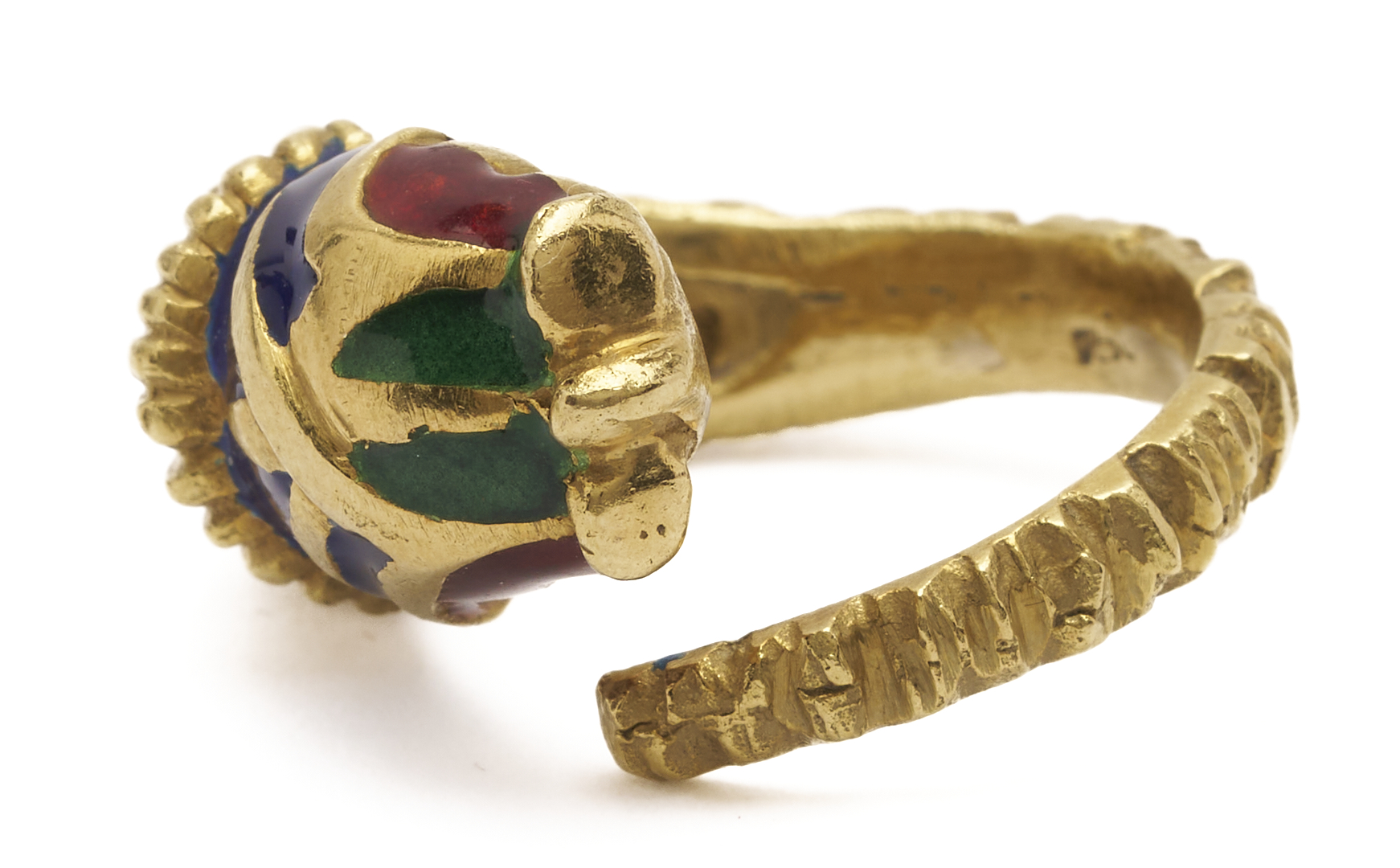 Lot 830: 18K Gold & Enamel Gioconda Snake Ring