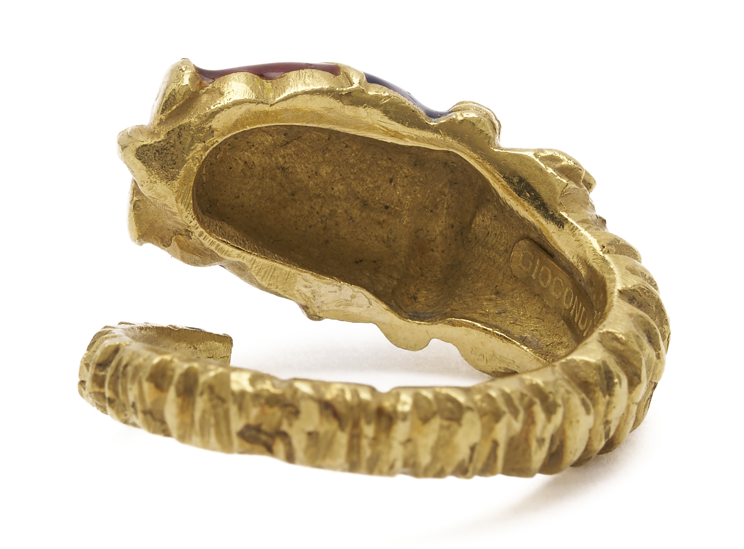 Lot 830: 18K Gold & Enamel Gioconda Snake Ring