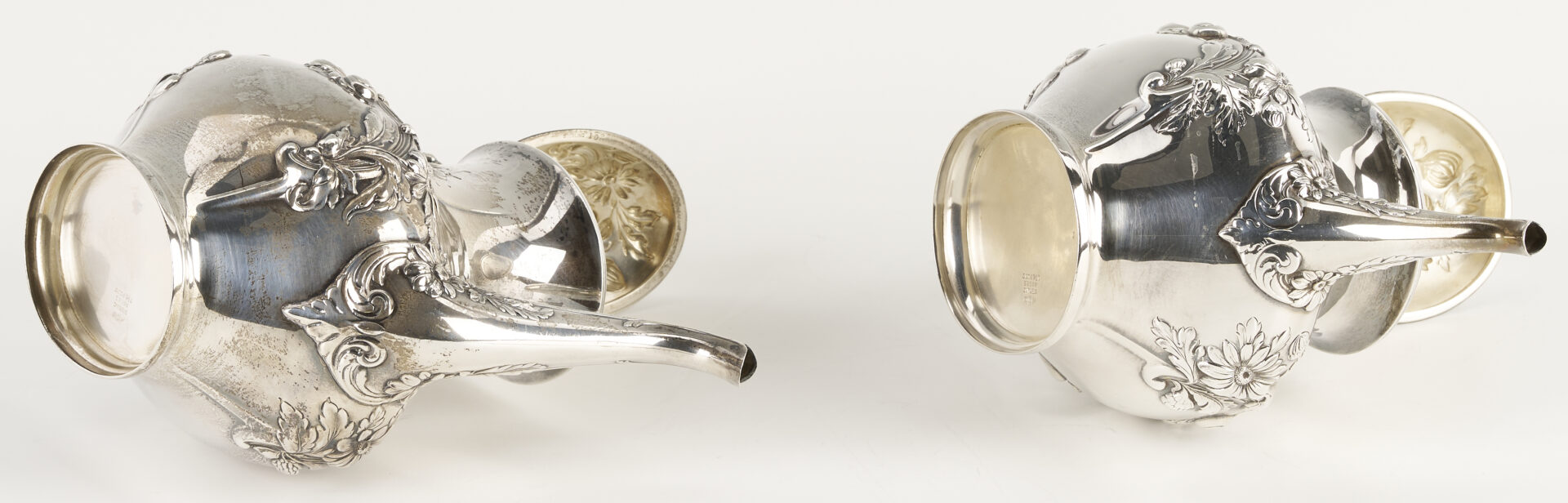 Lot 835: Gorham Marguerite Pattern Sterling Tea Set, 5 pcs