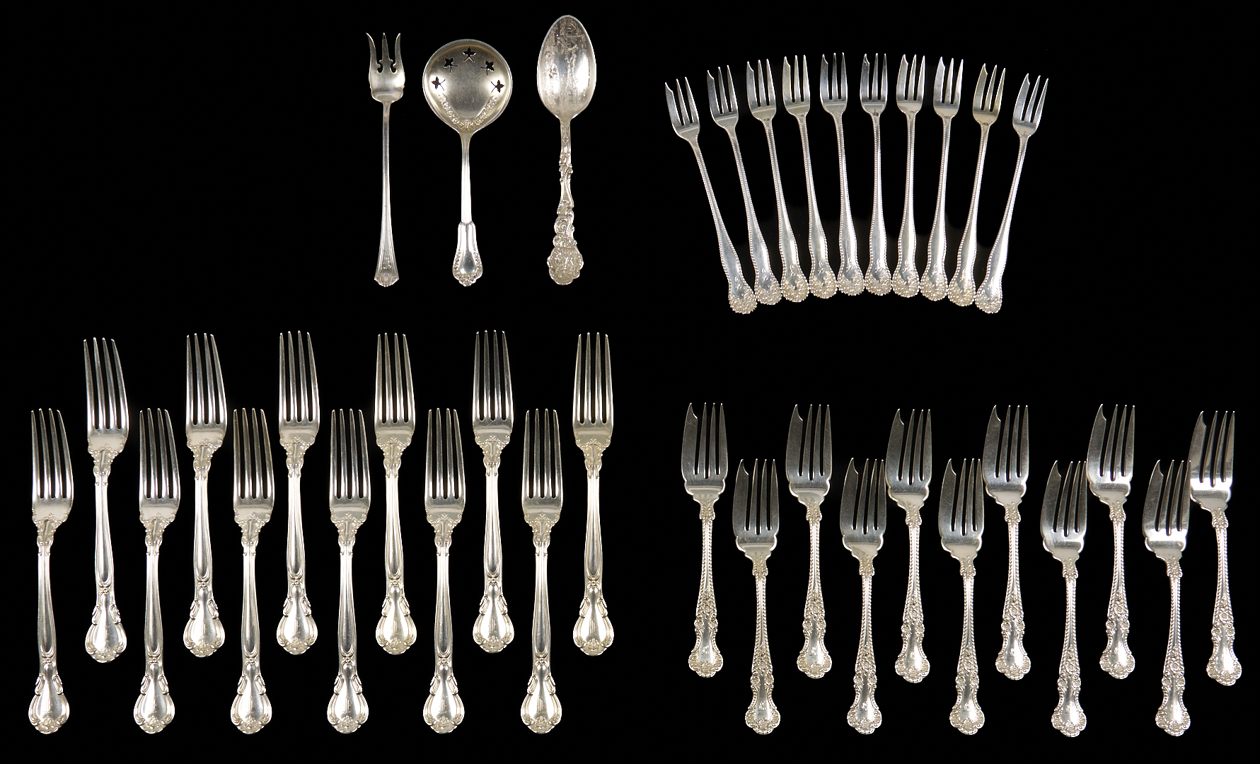 Lot 837: 36 Pcs. Assorted Sterling Silver Flatware, incl. Gorham Chantilly