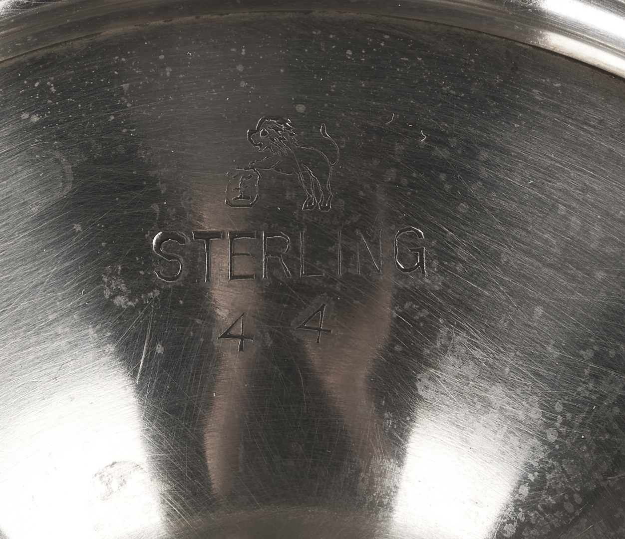 Lot 838: 10 Sterling Silver Items: Goblets, Bread Plates, Jigger, Compote