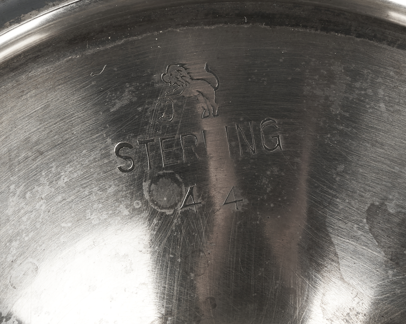 Lot 838: 10 Sterling Silver Items: Goblets, Bread Plates, Jigger, Compote