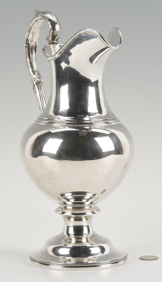 Lot 83: John Kitts Kentucky Coin Silver Pitcher