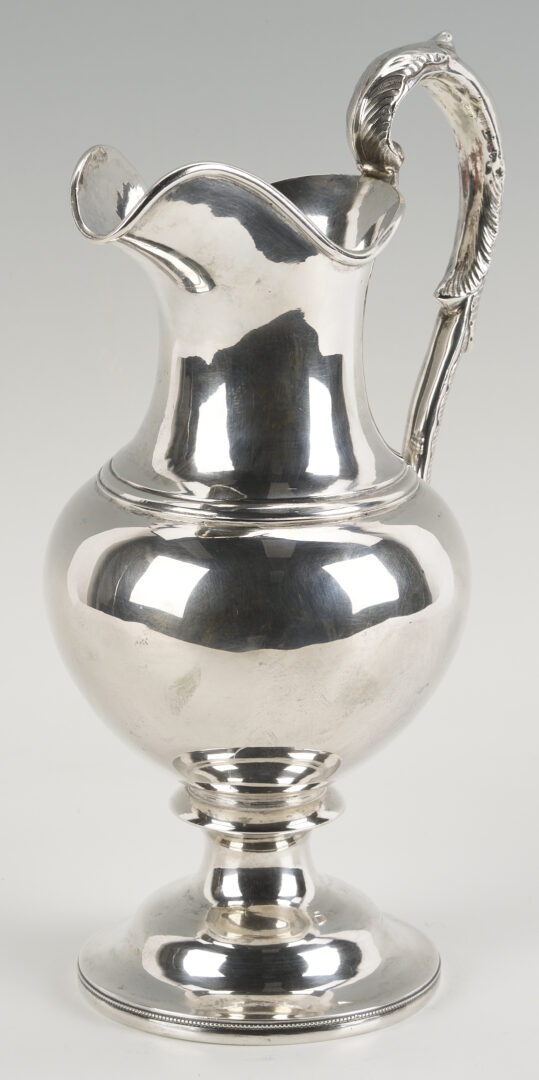 Lot 83: John Kitts Kentucky Coin Silver Pitcher