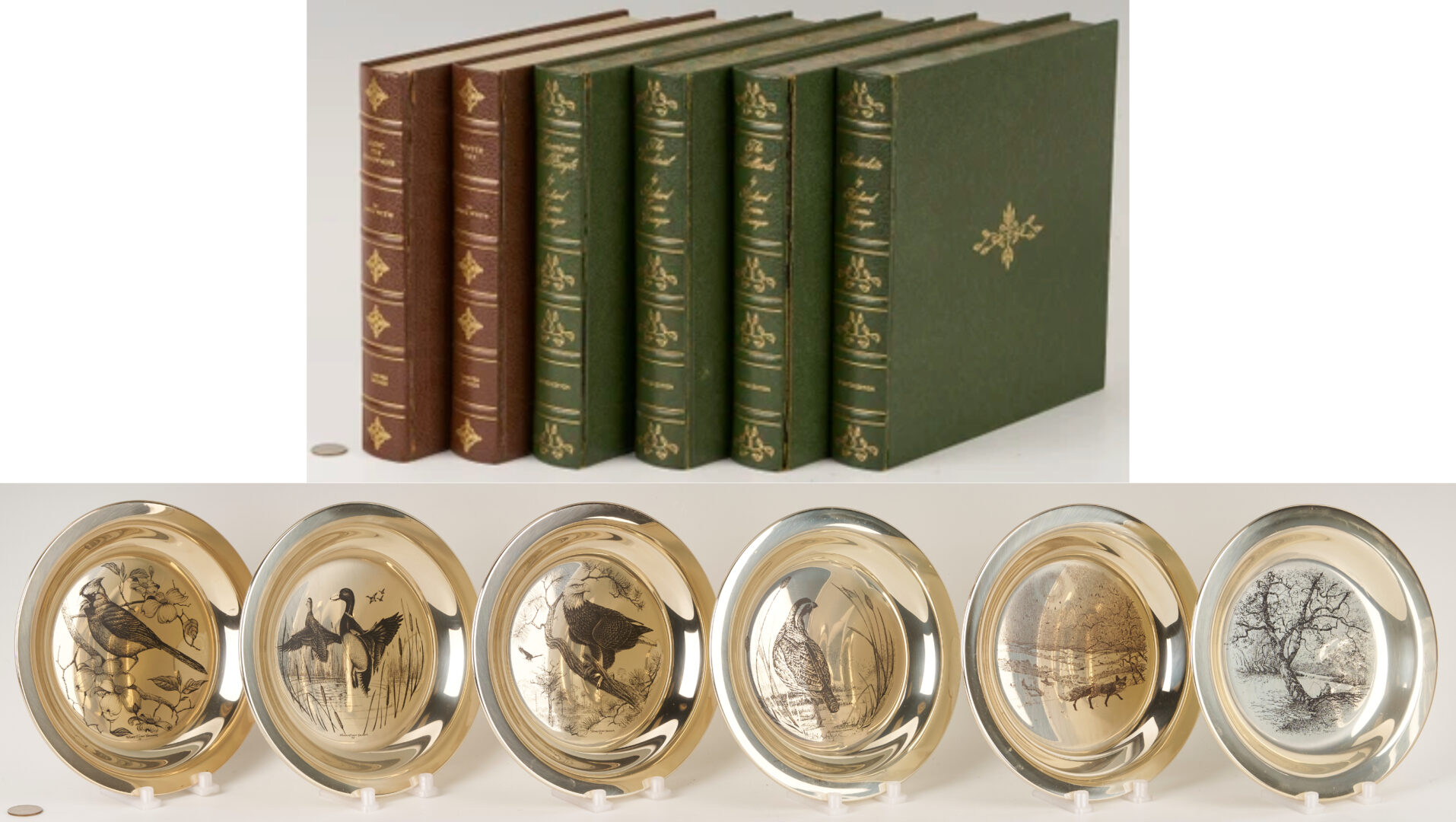 Lot 842: 6 Franklin Mint Sterling Silver Plates, incl. Andrew Wyeth, 37 oz.