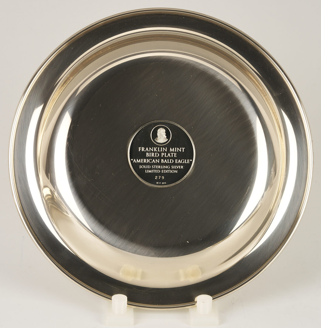 Lot 842: 6 Franklin Mint Sterling Silver Plates, incl. Andrew Wyeth, 37 oz.