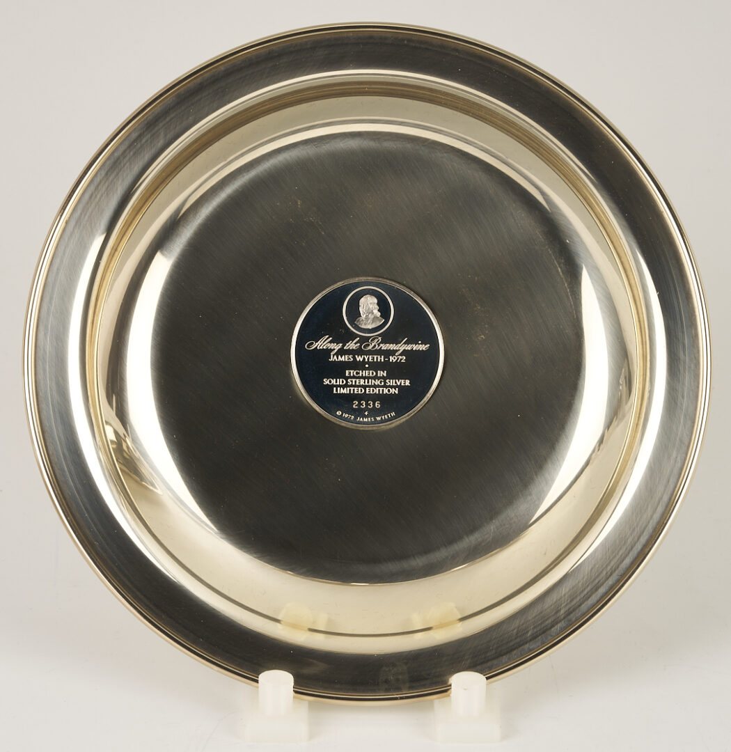 Lot 842: 6 Franklin Mint Sterling Silver Plates, incl. Andrew Wyeth, 37 oz.