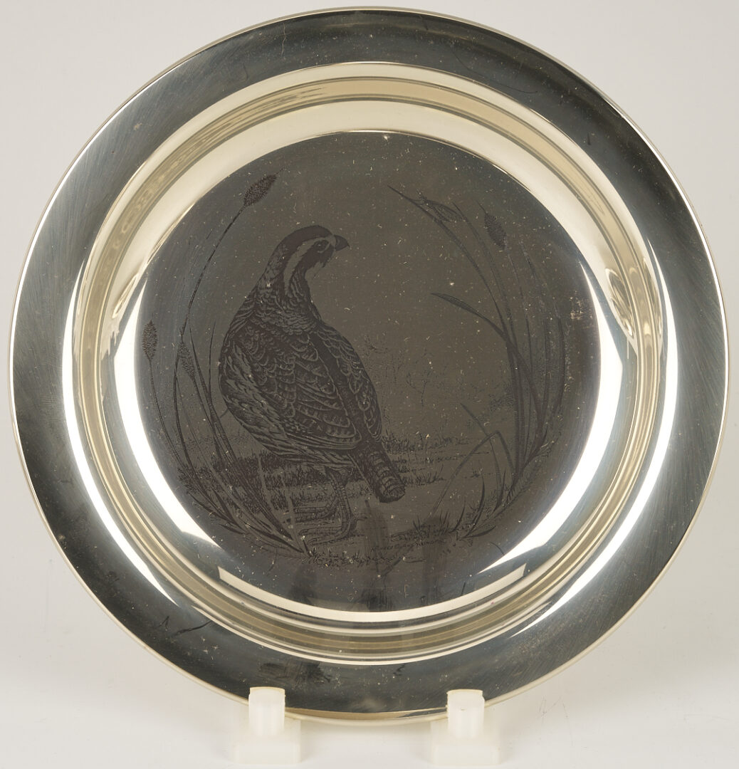 Lot 842: 6 Franklin Mint Sterling Silver Plates, incl. Andrew Wyeth, 37 oz.