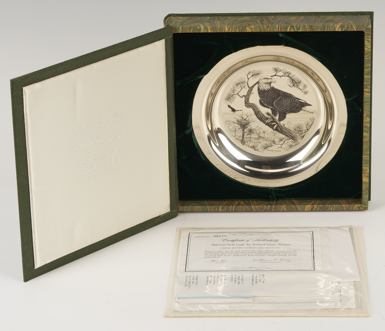 Lot 842: 6 Franklin Mint Sterling Silver Plates, incl. Andrew Wyeth, 37 oz.