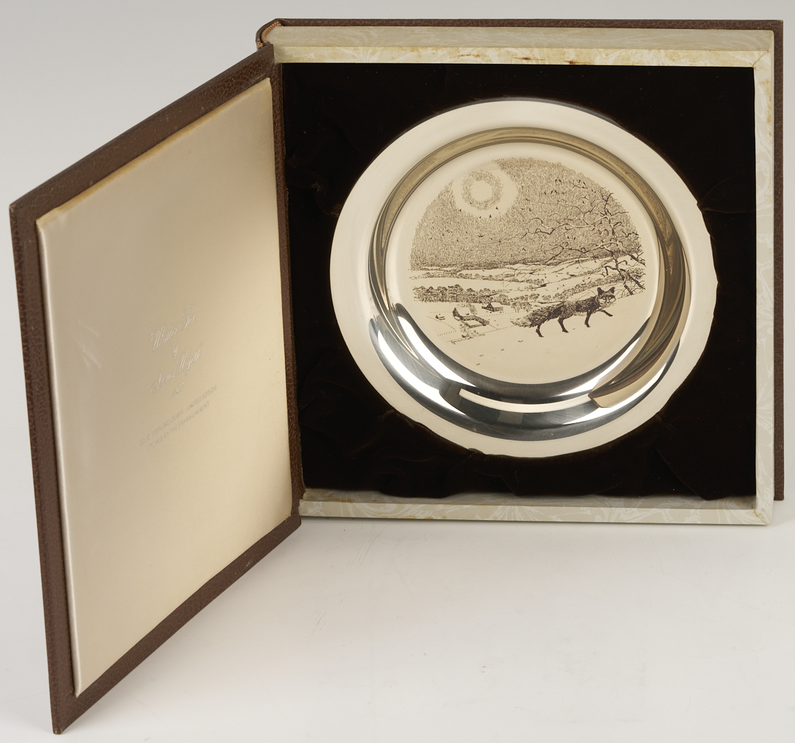 Lot 842: 6 Franklin Mint Sterling Silver Plates, incl. Andrew Wyeth, 37 oz.