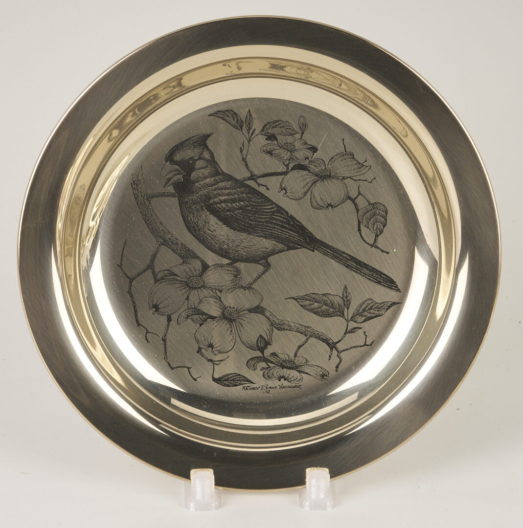 Lot 842: 6 Franklin Mint Sterling Silver Plates, incl. Andrew Wyeth, 37 oz.