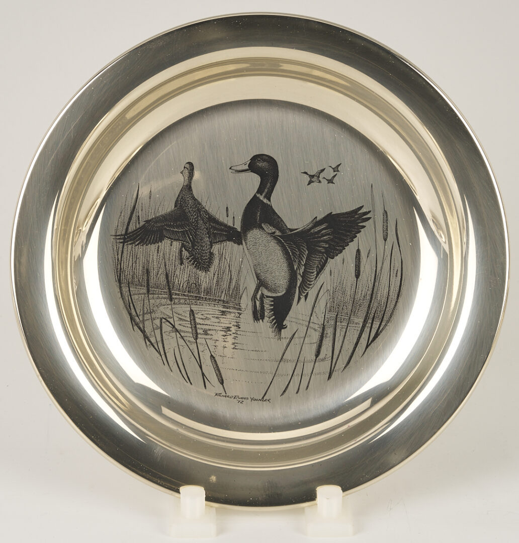 Lot 842: 6 Franklin Mint Sterling Silver Plates, incl. Andrew Wyeth, 37 oz.