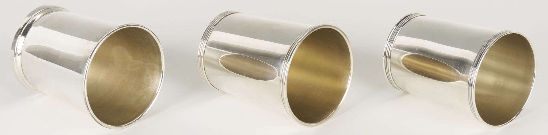 Lot 844: 6 Sterling Silver Julep Cups by Assorted Makers