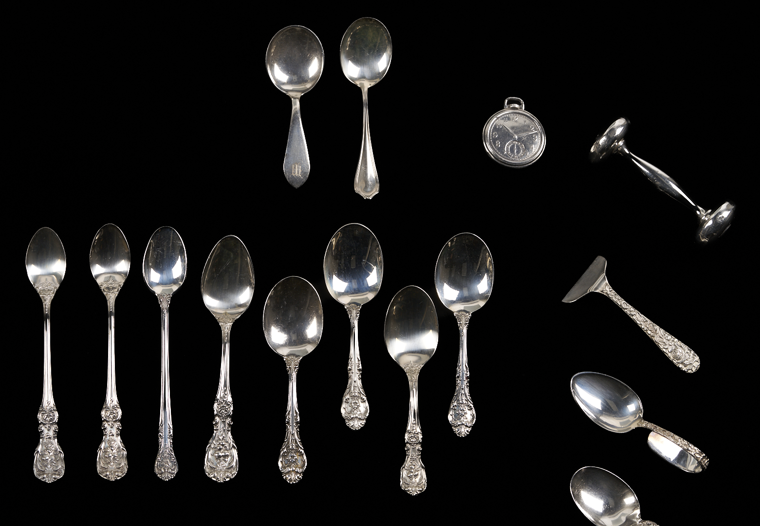 Lot 845: 37 Assorted Sterling Items, mostly Baby or Youth Related