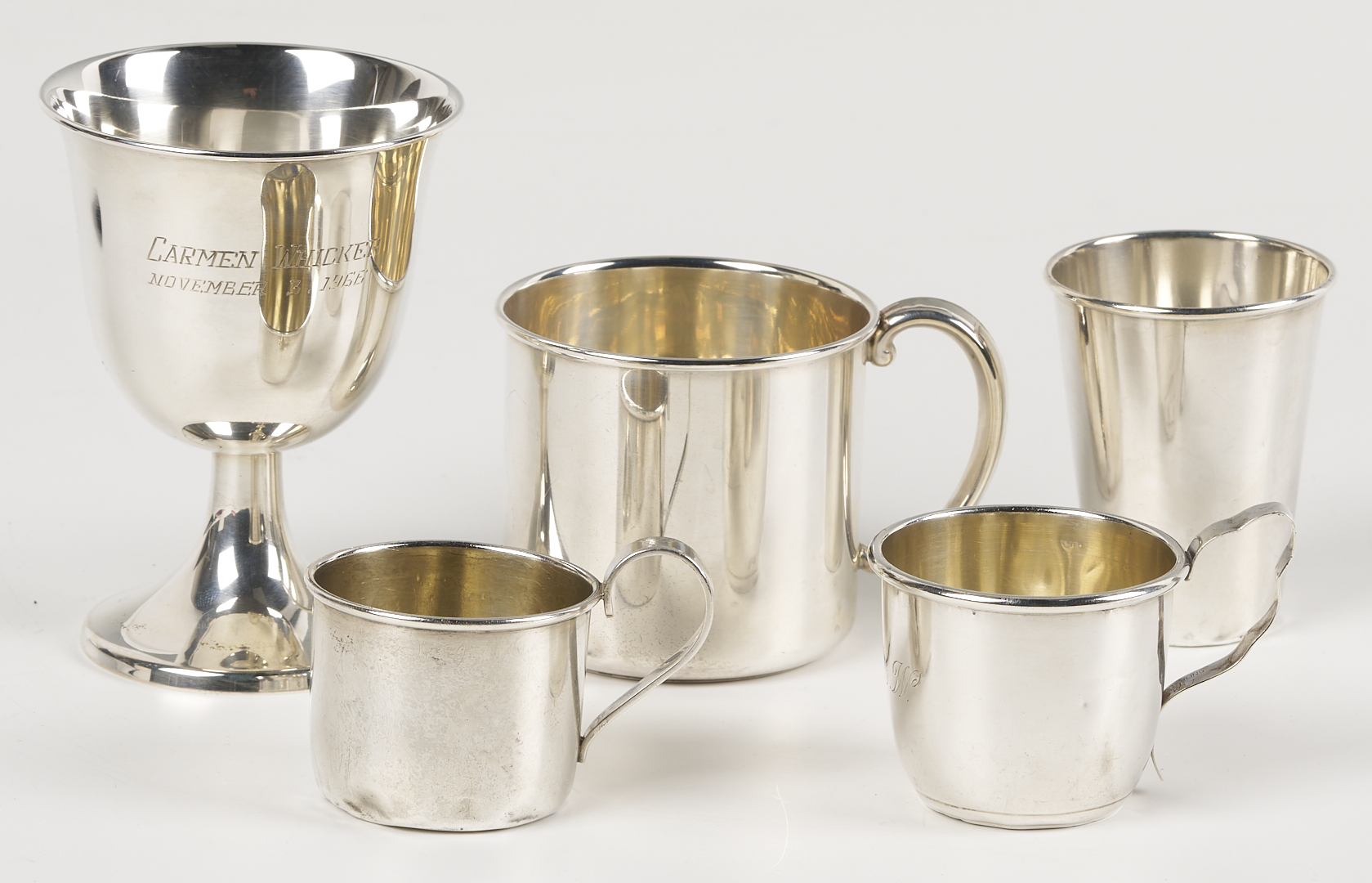 Lot 845: 37 Assorted Sterling Items, mostly Baby or Youth Related