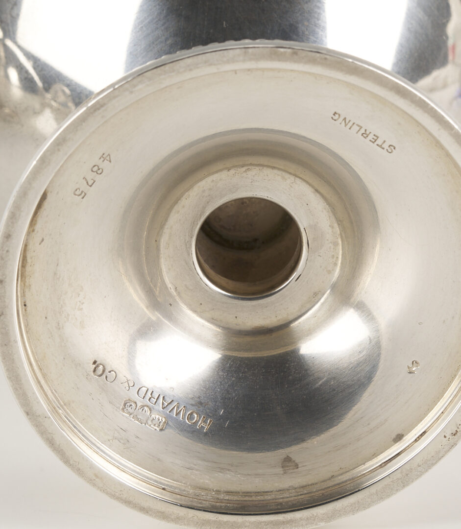 Lot 846: 3 pc Sterling Bachelor’s Tea Set plus Footed Salt