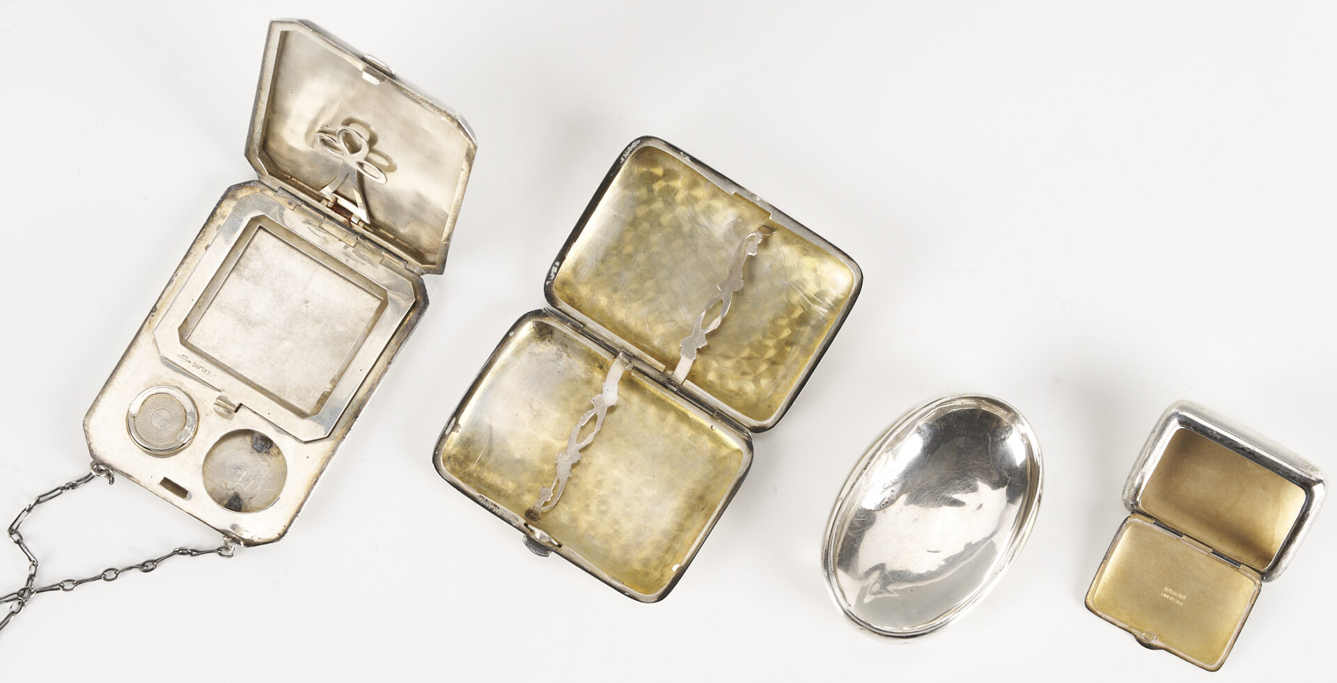 Lot 848: 8 Sterling Silver Items Incl. Flask, Card Cases