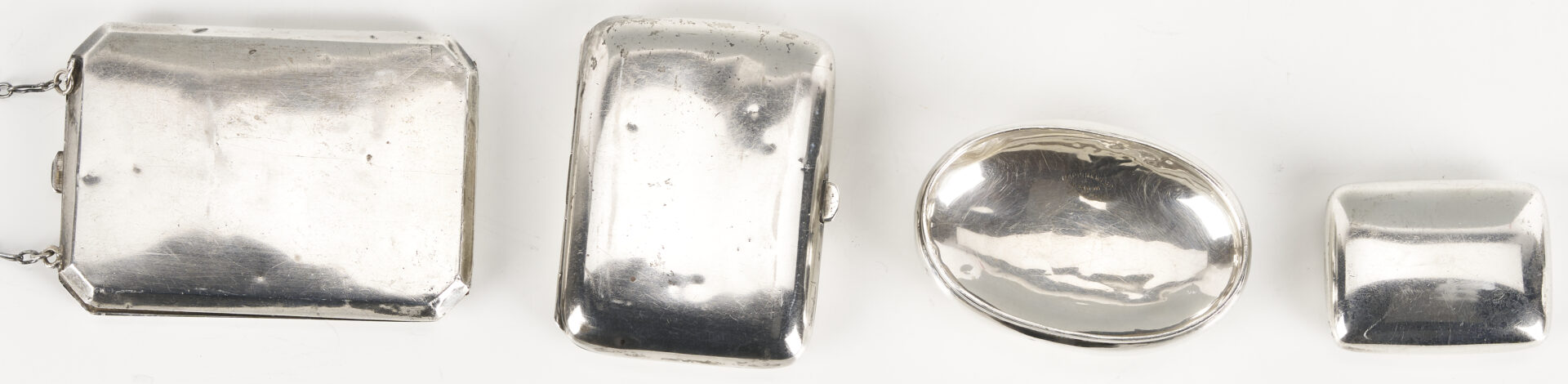 Lot 848: 8 Sterling Silver Items Incl. Flask, Card Cases