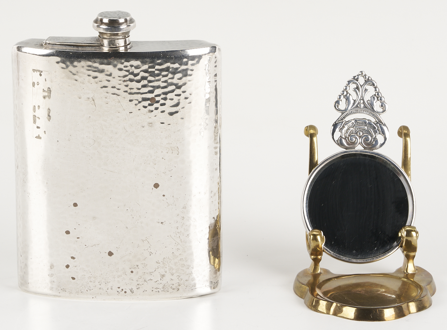 Lot 848: 8 Sterling Silver Items Incl. Flask, Card Cases