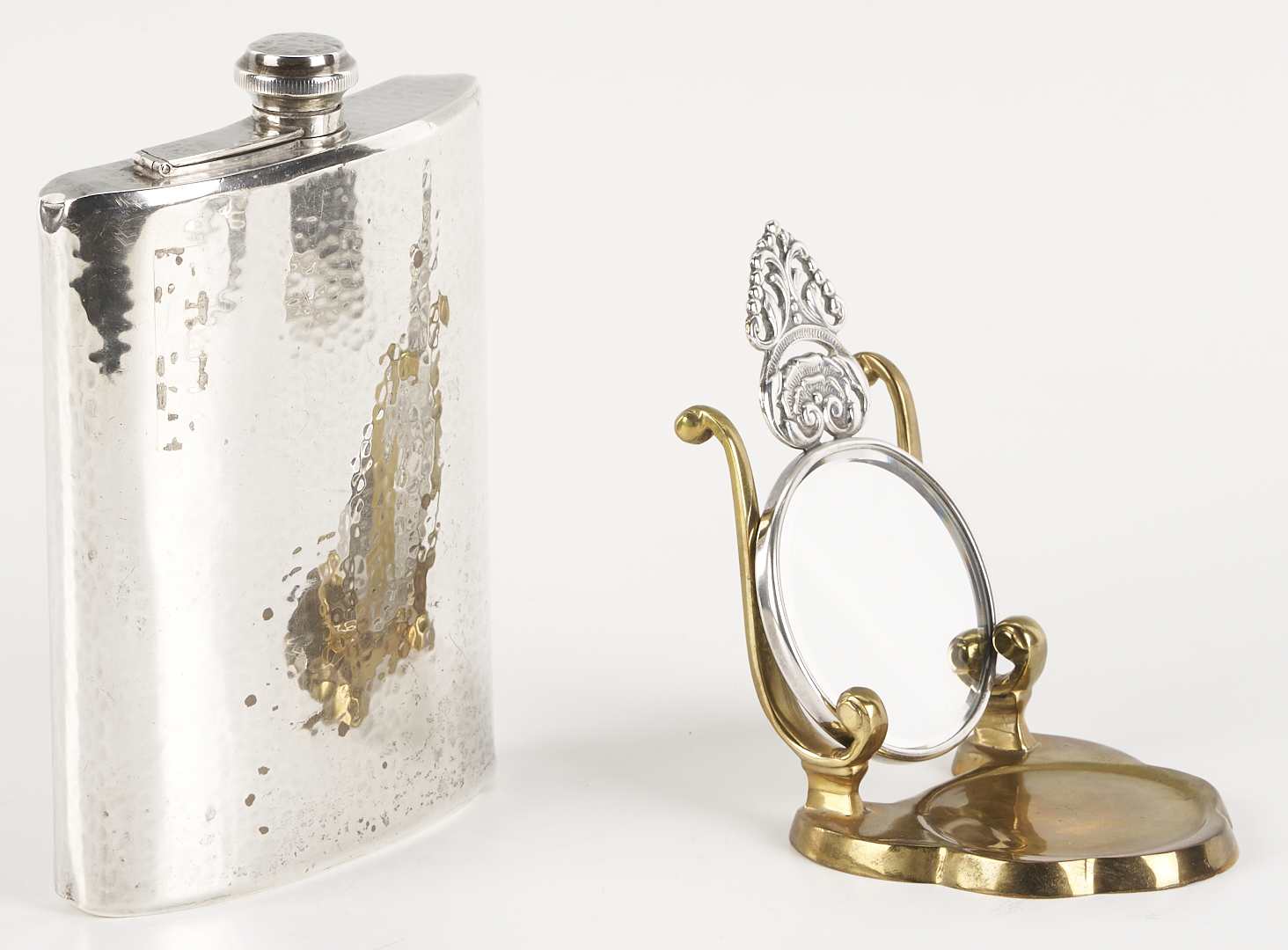 Lot 848: 8 Sterling Silver Items Incl. Flask, Card Cases