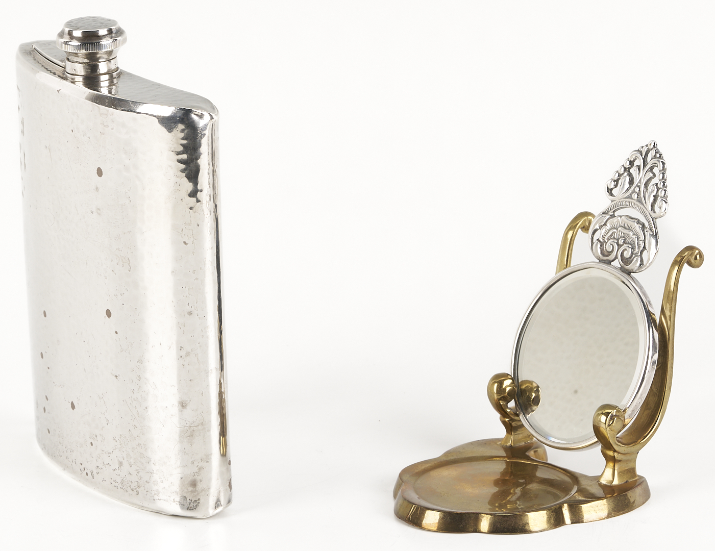 Lot 848: 8 Sterling Silver Items Incl. Flask, Card Cases