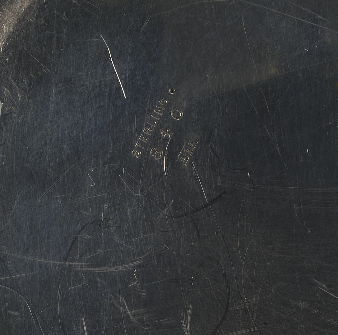 Lot 850: 1 Peruvian Silver Plate plus 1 Sterling 9″ Bowl with Pierced Rim