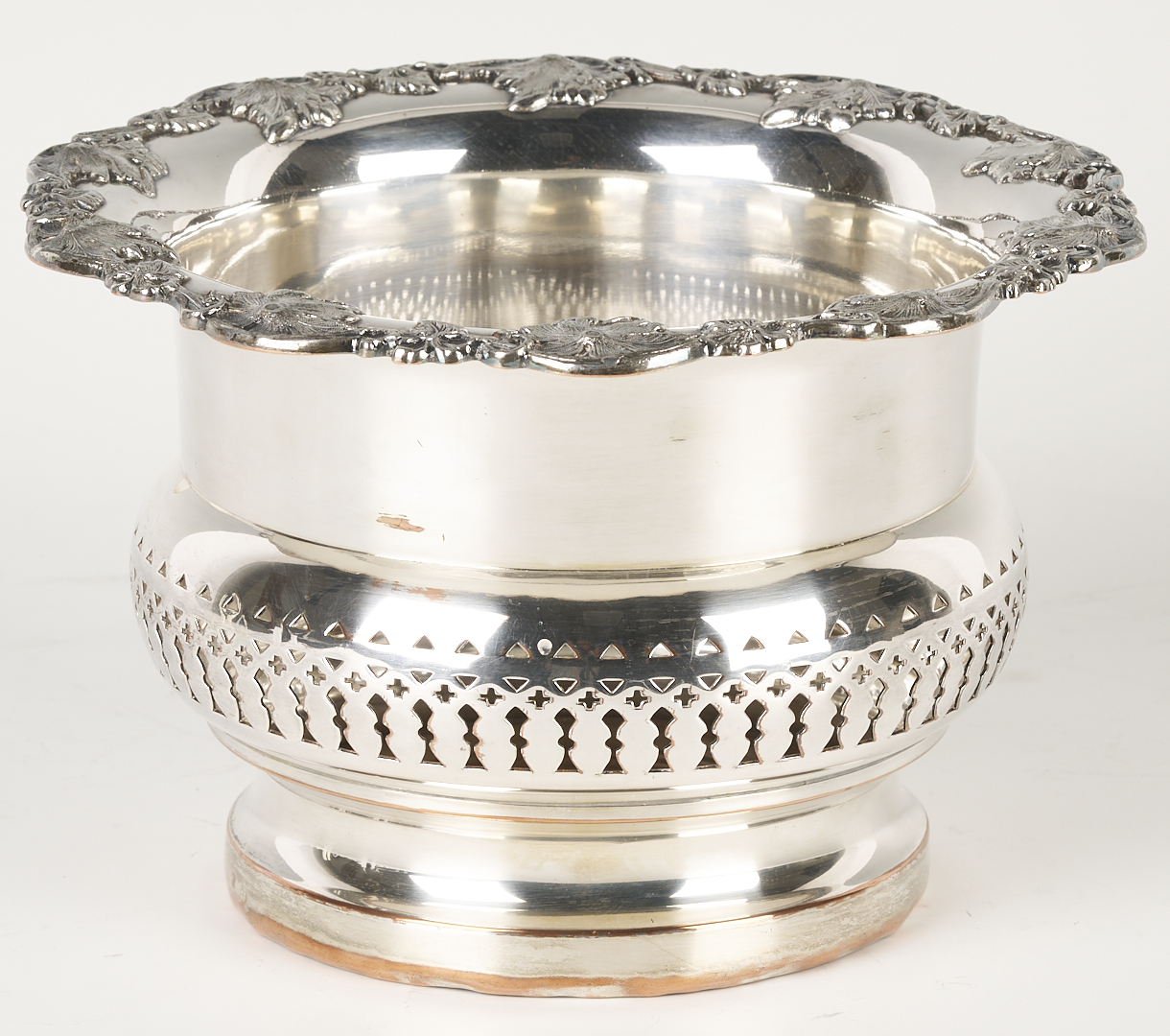 Lot 852: Sterling Entree Dish and Old Sheffield Champagne Cooler