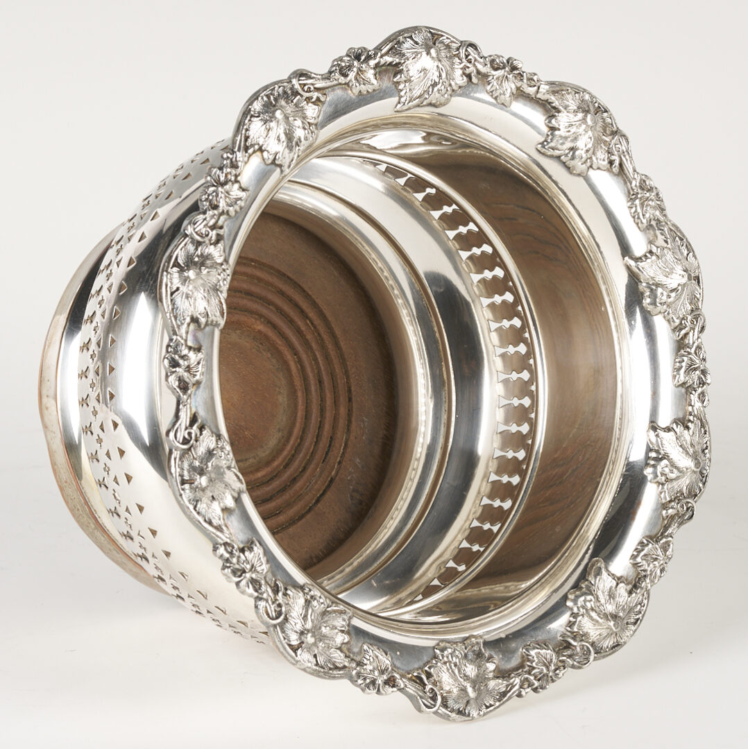 Lot 852: Sterling Entree Dish and Old Sheffield Champagne Cooler