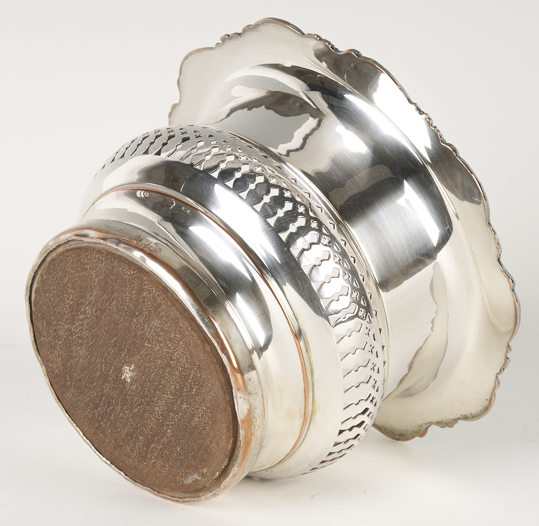 Lot 852: Sterling Entree Dish and Old Sheffield Champagne Cooler