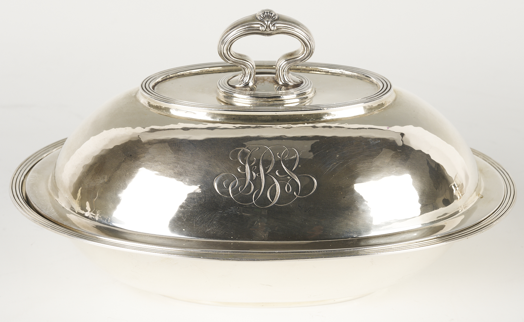 Lot 852: Sterling Entree Dish and Old Sheffield Champagne Cooler