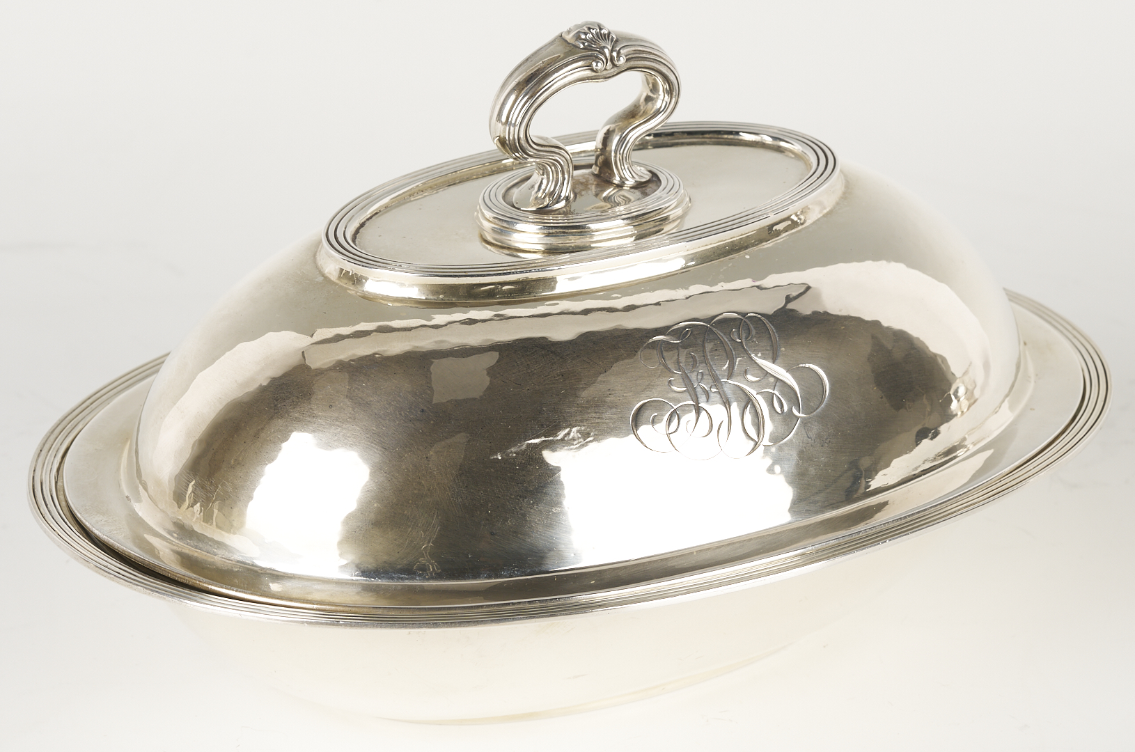 Lot 852: Sterling Entree Dish and Old Sheffield Champagne Cooler