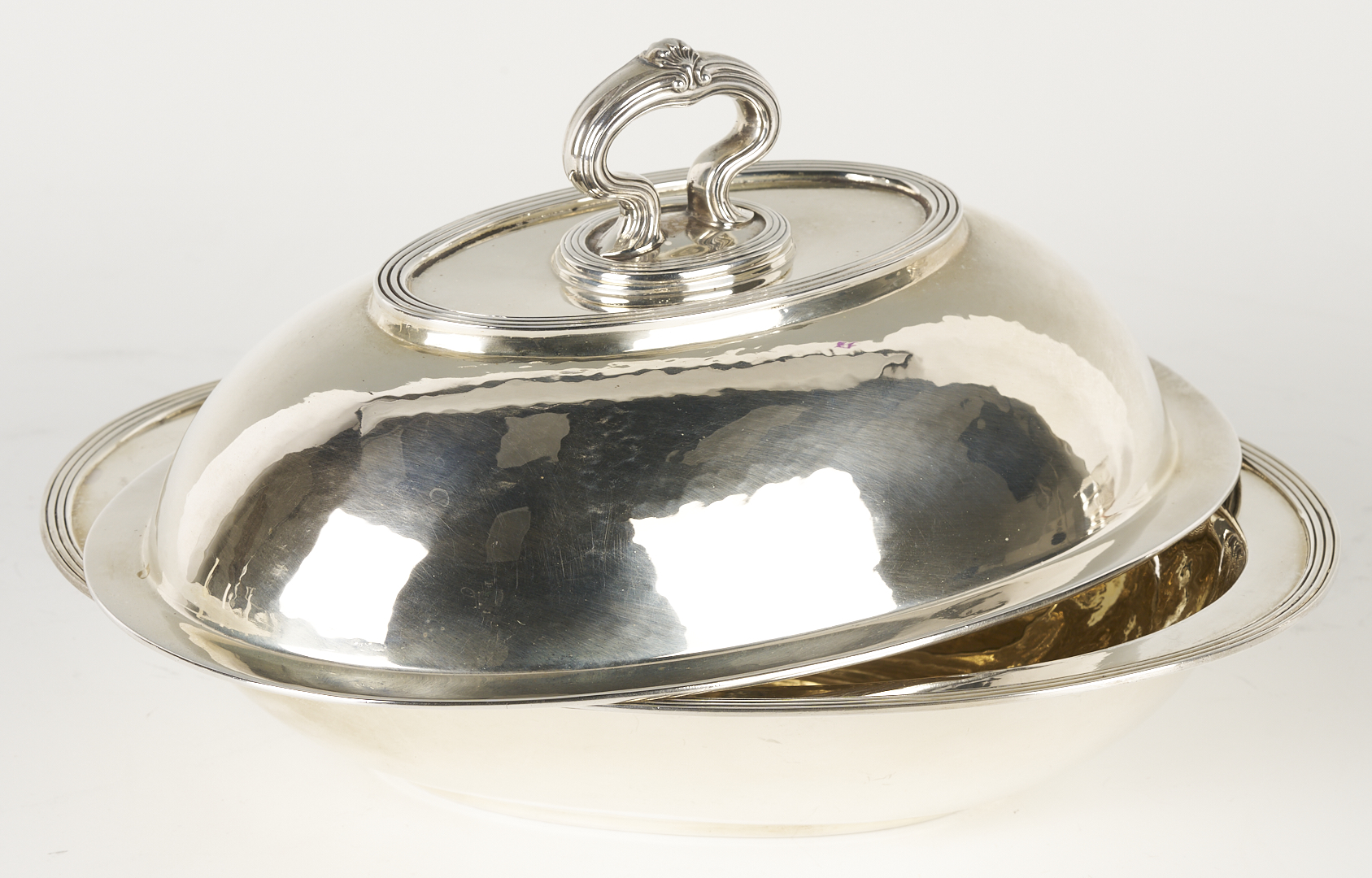 Lot 852: Sterling Entree Dish and Old Sheffield Champagne Cooler