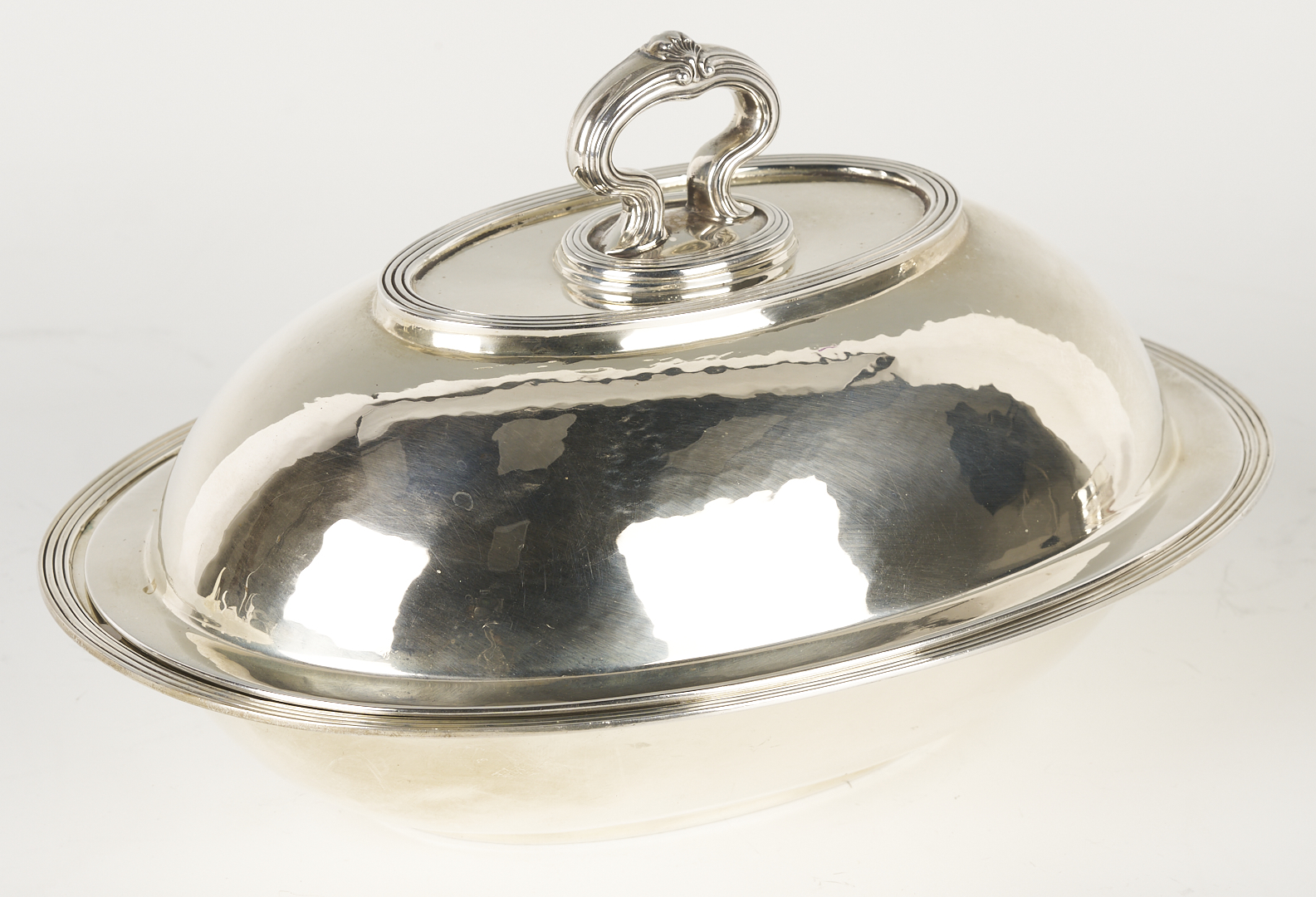 Lot 852: Sterling Entree Dish and Old Sheffield Champagne Cooler