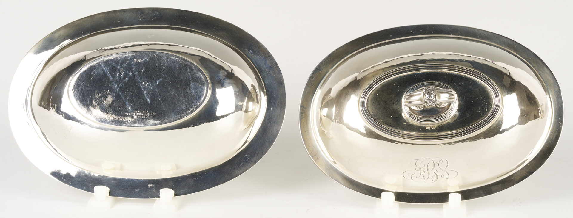 Lot 852: Sterling Entree Dish and Old Sheffield Champagne Cooler