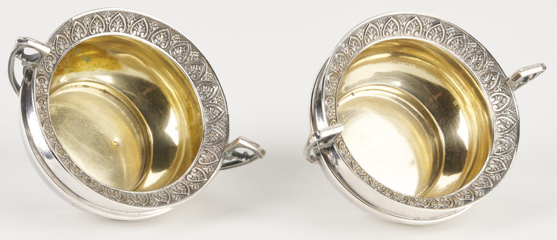 Lot 853: Antique Sterling Basket plus 2 Wood and Hughes Salts and Candy Bowl